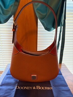 NEW Dooney & Bourke Caramel Pebbled Leather Shoulder Hobo